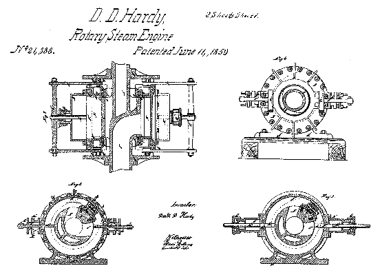 Hardy Rotary Engine: 1851